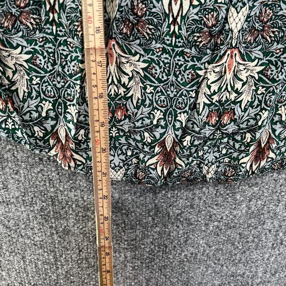 H&M Shirt Womens 2 Blue Floral Bohemian Blouse Chambray Morris & Co Hippie - Picture 6 of 8